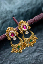 Stunning Multi Color Stone Rajwadi Choker Necklace And Earring Set | NarNari | NNNd120