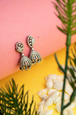 American diamond studded jhumka Earrings | NarNari | NNEd157