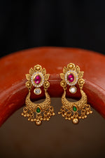 Stunning Multi Color Stone Rajwadi Choker Necklace And Earring Set | NarNari | NNNd120