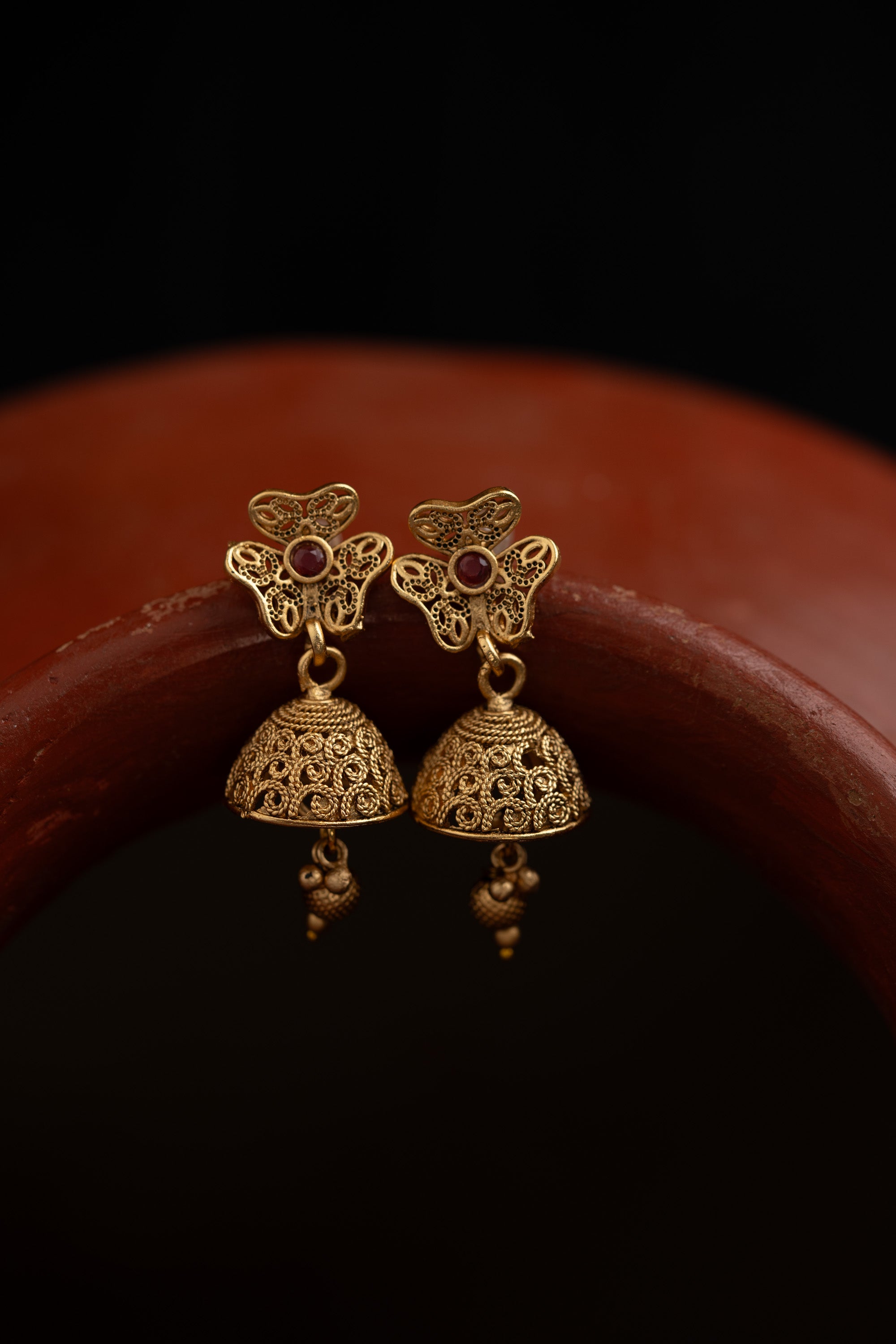 Flowered shaped rajwadi long necklace with matching earring |  NarNari | NNNd29