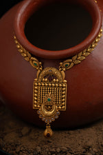 Kundan jadau long rajwadi necklace with matching earring | NarNari | NNNd210