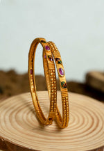 Ethnic bangles with meenakari leaf designs | NarNari | NNBa23