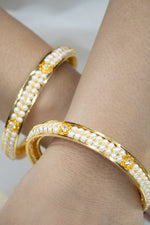 Pair of Zircon And Pearl Studded Bangles| NarNari | NNBa170