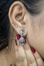 American diamond studded jhumka Earrings | NarNari | NNEd157