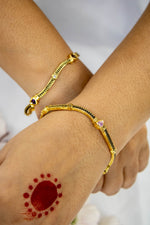 Antique bangles with cubic zirconia and citrine stone | NarNari | NNBa21