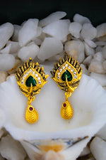 Lord krishna hand with murli pendent with matching earring | NarNari | NNPd251