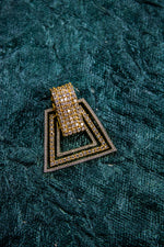 Daily wear triangle shaped ad studded pendent with matching earring | NarNari | NNPd239