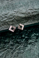 Square baguette american diamond white stud earring | NarNari | NNEd1R10