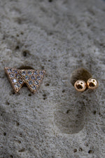 Pack of 3 stud with triangle ad, single solitaire and ball design earring | NarNari | NNEd1R7