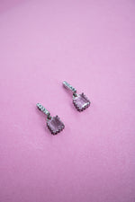 Light pink cubic zirconia stud earring with ad | NarNari | NNEd162