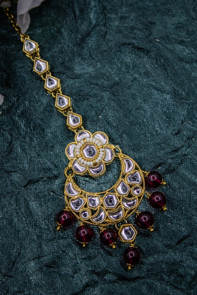 Kundan Layered Necklace Set with Ruby Stones | NarNari | NNNd125