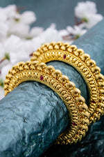 Ruby stone encrusted temple antique bangle| NarNari | NNBa118