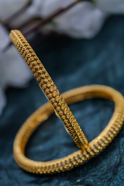 Delicate antique gold-plated ethnic bangles | NarNari | NNBa111