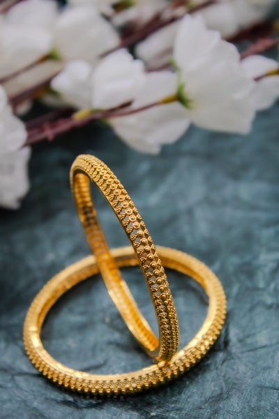 Delicate antique gold-plated ethnic bangles | NarNari | NNBa111