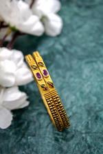 Ethnic bangles with gold-plated meenakari leaf designs | NarNari | NNBa23